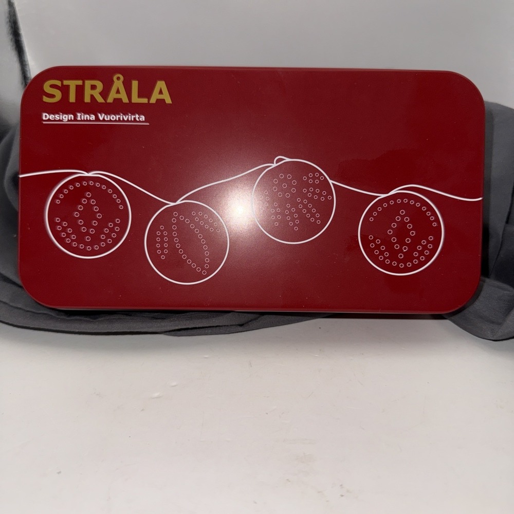 New IKEA STRALA LED string light with 12 lights, green battery operated/patterns